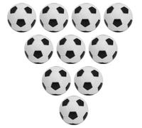 EYEPOWER Lot de 10 Balles de Baby Foot - 31 mm 16 g - Ballons Miniatures en Plastique pour Table de Jeu - Accessoires de Football Antidérapants - Pièces de Remplacement - Motif Hexagone Blanc Noir