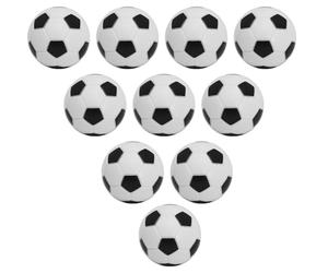 EYEPOWER Lot de 10 Balles de Baby Foot - 31 mm 16 g - Ballons Miniatures en Plastique pour Table de Jeu - Accessoires de Football Antidérapants - Pièces de Remplacement - Motif Hexagone Blanc Noir