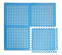 EYEPOWER Lot de 4 Tapis de Sol Extérieur - 1,59 m2 - Dalles Puzzle EVA - Drainage Eau Antidérapant Moelleux - Protection Surface Imperméable pour Spa Jacuzzi Douche Terrasse Jardin - Confort Durable
