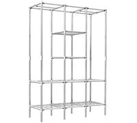 EYEPOWER Meuble de Rangement XL - 178x128x44,5 Cm - Modulaire Avec 2 Portants en Métal - Etagère Acier Galvanisé 6 Compartiments - Organisateur Chambre Atelier - Montage Facile - Stable et Durable