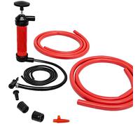 Pompe à main multifonctionnelle | pour Gonfler/Aspirer air et liquides | pour Vider Transférer essence carburant eau | Gonfleur manuel pour vélo ballons | rouge