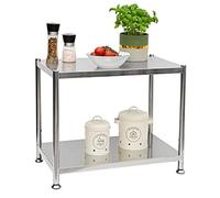 EYEPOWER shelfr 2 Niveaux Étagère en Acier INOX - jusqu'à 60kg - 61x36x50 Rayonnage Rangement Métallique