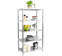 EYEPOWER shelfr 5 Niveaux Étagère en Acier INOX - jusqu'à 60kg - 61x36x145 Rayonnage Rangement Métallique