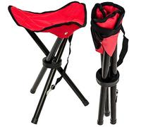 EYEPOWER Tabouret Pliant pour Camping pêche randonnée Pique-Nique Siege trépied Facile à Transporter Rouge