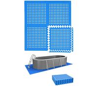 EYEPOWER Tapis de Piscine 5,6 m² - 16 Tapis de Sol EVA 62x62 - Jeu de Dalles de Protection Extérieure