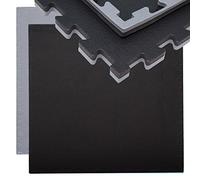 EYEPOWER Tapis Puzzle de Fitness 90x90cm Protection Sol de Sport en Mousse EVA épais 20mm Extensible réversible Gris Noir