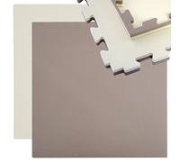 EYEPOWER Tapis Puzzle de Sport 90x90cm en Mousse EVA 25mm d'épaisseur Extensible INCL encadrement Beige Marron