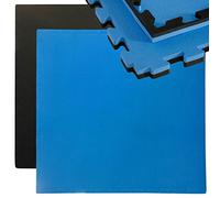 EYEPOWER Tapis Puzzle de Sport 90x90cm en Mousse EVA 25mm d'épaisseur Extensible INCL encadrement Noir Bleu