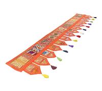 Eyes of India Housse de coussin décorative en patchwork bohème coloré pour canapé, chambre à coucher, salon (DT-orange, 101,6 x 35,6 cm)
