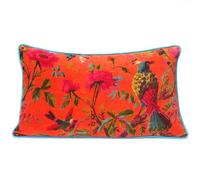Eyes of India Housses de coussin colorées en velours à motif floral et oiseau pour canapé, style bohème chic, indien fait à la main (orange, 50,8 x 30,5 cm)