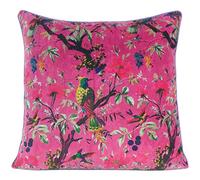 Eyes of India - Plein de Couleurs Velours Oiseau Canapé Coussin Canapé Housse Oreiller Boho Décorative Bohème Indien Housse - Rouge, 20 X 20 in. (50 X 50 cm)