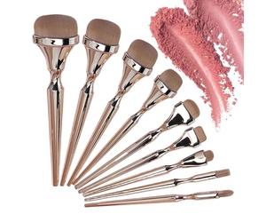 Eyeshadow Brush Set - 9-Piece Reusable Soft Charcoal Tools, Precision Blending Brushes with High Density Synthetic Bristles, Professional Charcoal Drawing Set, Bridal Salon Kit for Students Artists