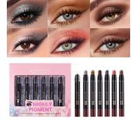 Eyeshadow Crayon, Long-Lasting Waterproof Eyeshadow Pen, 6-Piece Makeup Pencil Set, Smooth Glide Highlighter, Smudge-Proof Eye Color, Ideal for Women’s Beauty, Party Date Looks