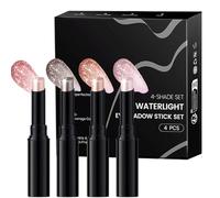 Eyeshadow Pencil - Eyeshadow Stick | 4 Pieces Jelly Face Makeup Crayon For Party Night Out Date | Eye Highlighter Stick For Wedding Travel Vacation Stage Work Casual School