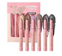 Eyeshadow Stick, Shiny Pigmented Eye Brightener for Quick Makeup, Smudgeproof Beauty Tool for Girls, Coworkers, Family, Friends, Gift for Daughter, Travel Needs, 6 Pieces