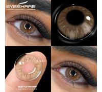 EYESHARE Contacts de couleur pour les yeux 1 paire Contacts pour les yeux bleus Pupilles grises Lentilles brunes Lentilles de contact pour les yeux verts Maquillage de beauté annuel AURORA-BROWN