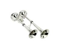 EYEtoKtcG Klaxon électrique à Double Trompette pour Bateau, en Acier Inoxydable, 18 à 1/2 Pouces, 12V, Compatible avec Les navires Marins 12V