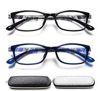 EYEURL Lunettes de Lecture Anti-Lumière Bleue Homme Femme - Lot de 2 Lunettes de Lecture pour Ordinateur Protection UV Anti Fatigue Oculaire Flexible TR90 Cadre Léger Lecteurs Lunettes +1.25