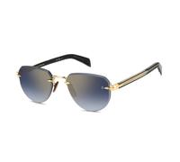 Eyewear by David Beckham, unisex, Accessoires, Jaune, Taille: 55 MM Lunettes de soleil sans monture bleu miroir or