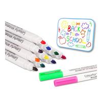 EYEYE Lot de 12 marqueurs effaçables à sec à faible odeur à pointe fine, couleurs assorties pour tableau blanc pour écriture et marqueur multi-matériaux