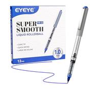 EYEYE Lot de 12 stylos à bille à encre liquide, pointe grasse de 1 mm, séchage rapide, écriture lisse pour journal, prise de notes, fournitures de bureau et scolaires