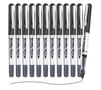 EYEYE Lot de 12 Stylos Roller Pointe Moyenne 0.7 mm - Encre Noire Liquide - Écriture Lisse et Confortable - Idéal pour Bureau, École, Prise de Notes (Noir)