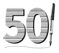 EYEYE Lot de 50 stylos à bille à pointe ogive à encre liquide noire, pointe fine de 0,5 mm, encre de grande capacité, séchage rapide pour écrire, journal, école, bureau