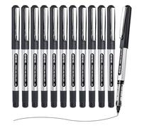 EYEYE PVR155.5 Stylo Roller à Encre Liquide - Pointe Extra Fine 0.5mm - Encre Noir- Lot de 12 - Écriture Précise et Fluide - Idéal pour Prise de Notes, Détails & Écriture Fine