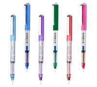 EYEYE Stylos à bille à encre liquide, pointe extra fine de 0,5 mm, 6 couleurs, séchage rapide, stylo à bille roulante pour dessin, coloriage, journal, prise de notes, fournitures de bureau