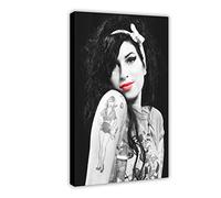 EYEZER Amy Winehouse - Impression sur toile pour salon, chambre à coucher - Motif lèvres rouges - 50 x 75 cm