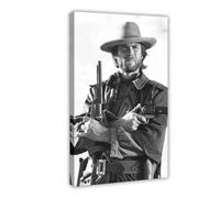EYEZER Clint Eastwood Poster sur toile noir et blanc pour décoration de chambre à coucher, bureau, bureau, cadeau, 50 x 75 cm