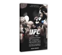 EYEZER Poster de combat de l'UFC 167 Georges St-Pierre contre Johny Hendricks sur toile, décoration murale pour salon, chambre à coucher, style cadre, 20 x 30 cm