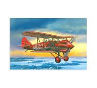 EYEZER Poster soviétique biplan avion de combat sur toile - Décoration murale pour salon, chambre à coucher - Style sans cadre - 60 x 90 cm