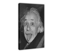 EYEZER Poster sur toile Albert Einstein - Décoration de chambre à coucher, bureau, chambre, cadeau - 30 x 45 cm