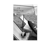 EYEZER Yacht Club Planche de surf - Poster sur toile noir et blanc, décoration murale pour salon, chambre à coucher, style sans cadre, 20 x 30 cm