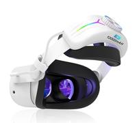 Eyglo RGB Sangle Compatible avec Quest 3S/3, Remplacement de la Sangle Elite Quest 3S/3 avec Batterie 12000mAh, Amélioration du Confort et du Support VR,Accessoires pour Quest 3S,Temps de Jeu Prolongé