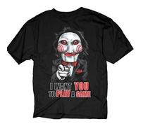 EYGT45Ysw ANASER Saw Jigsaw Billy Puppet I Want You to Play a Game T-Shirt Black XL