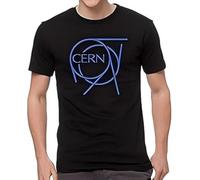 EYGT45Ysw CERN European Nuclear Institute Symbol Logo Casual T-Shirt Black M