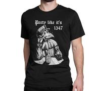 EYGT45Ysw Party Like It' 1347 Vintage Plague Doctor Men' Tshirt Black XXL