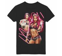 EYGT45Ysw Sasha Banks Bank Statement Quality Print Black T Shirt Black XL