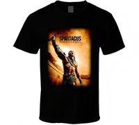 EYGT45Ysw Spartacus Gods TV Show Gladiator T Shirt Black L