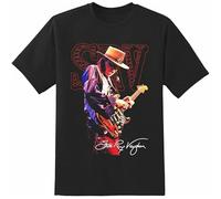 EYGT45Ysw Stevie Ray Vaughan Guitar T-Shirt Black M