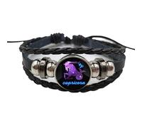 EYHOOKE Bracelet Cuir Homme,Bracelet Constellation Homme,Bracelet Cuir Vintage,Bracelet Cuir Tressé Multicouche Classique Réglable,Cadeau pour Papa Petit Ami Mari Capricorne