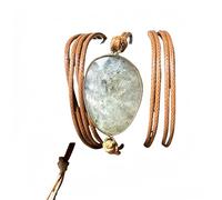 EYHOOKE Bracelet Pierre,Bracelets Boho En Labradorite Naturelle En Forme De Larme, Bracelets Réglables En Cuir Tressé Avec Perles, Bracelets Porte-Bonheur Amulette Cadeaux Pour Hommes Et Femmes