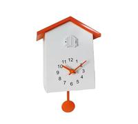 EYJOUTXGG Horloge Murale à Quartz 20x25cm, Oiseau Moderne, Montre Suspendue for Salon, Horloge, minuterie, décoration de Bureau et de Maison(Orange White)