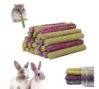 Eyksta Lot de 43 Bâtonnets de Foin Timothy pour Lapins, Hamsters, Cochons d'Inde, Chinchillas, Nourriture Lapin, Friandise Lapin, Jouet à Mâcher de Foin