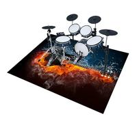 EYKWKB Tapis de Batterie Insonorisé pour Kits électroniques - Grosse Caisse, Caisse Claire - Non Glissant, Rectangulaire 180 x 140 cm