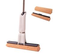 Eyliden Balai éponge avec 1 Recharge d'éponge absorbante réutilisable, Facile à Presser, à essorer automatiquement, pour Cuisine, Salle de Bain, Bureau, Bois stratifié, carrelage, marbre, céramique