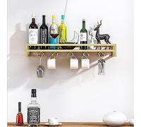 EYLINK Étagère à vin Murale, gobelets en Verre à vin, Champagne, Verres à Pied, Support Long Horizontal, Petite étagère de Rangement pour vin, Organisateur pour Bar, Cave à vin, Cuisine - 60 cm 80