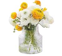 EylKoi en verre côtelé transparent - Vase épais cannelé large et grand vase décoratif en verre pour centres de table, moderne pour la maison, le salon, la table à manger, l'étagère, l'entrée, le